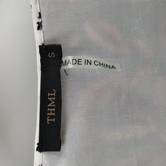 THML Anthropologie sheath dress size small sleeveless tribal black white - Picture 4 of 10